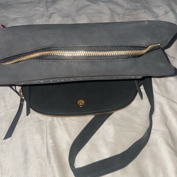 Dark Gray and Gold Crossbody Bag with Adjustable Strap - Picture 8 of 9